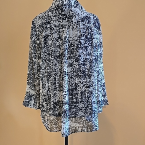 Drapers And Damons Black and Gray  3/4 Sleeve Button Down Shirt L - Picture 2 of 3